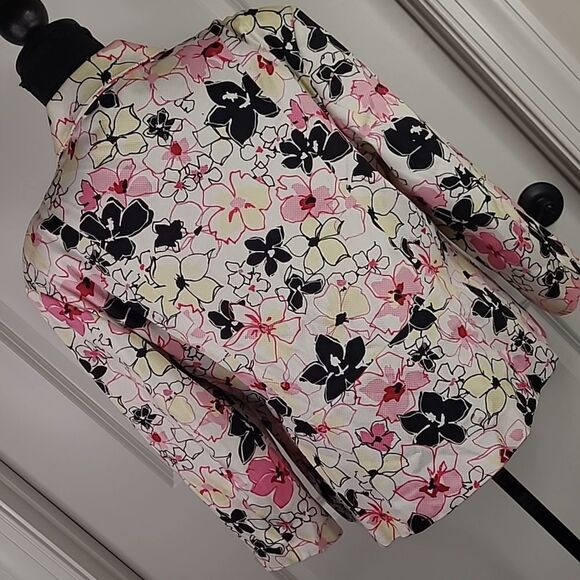 Pierre cardin sz 16 floral suit jacket with 2 front functional pockets - Picture 4 of 10